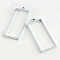 Rack Plating Alloy Rectangle Open Back Bezel Pendants, For DIY UV Resin, Epoxy Resin, Pressed Flower Jewelry, Cadmium Free & Nickel Free & Lead Free, Platinum, 49x20x3.5mm, Hole: 3mm