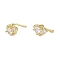 Heart Brass Micro Pave Cubic Zirconia Cuff Earrings for Women, Cadmium Free & Lead Free, Long-Lasting Plated, Real 18K Gold Plated, 13x7mm