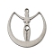 201 Stainless Steel Pendants, Moon with Human, Stainless Steel Color, 20x19.5x1mm, Hole: 1.2mm