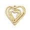 304 Stainless Steel Pendants, Heart Charm, Golden, 26x26x1.5mm, Hole: 1.8mm