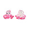 Transparent Resin Decoden Cabochons, with Glitter Sequins, Octopus, Camellia, 28.5x30.5x8mm