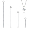 Anti-Tarnish 4Pcs 4 Styles Sterling Silver Cable Chain Extender, End Chains with Spring Clasps, Platinum, 32~100x1.5mm, 1Pc/style