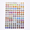 Glass Cabochons, with Self-Adhesive, for DIY Jewelry Making, Half Round with Mixed Patterns, Flower Pattern, 12x4.5mm
