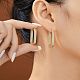 Прямоугольные серьги-кольца из латуни с прозрачным кубическим цирконием NP9089-2-2