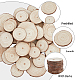 50 шт. необработанных кабошонов из натурального тополя WOOD-HY0001-02-3
