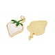 Подвески из латуни с натуральными белыми ракушками KK-U058-06G-2