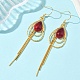 Серьги-подвески из гальванизированной латуни EJEW-Z129-02G-2