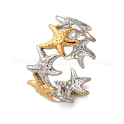 Двухцветные манжетные кольца из нержавеющей стали 304 RJEW-S635-01GP-P