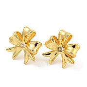 Серьги-гвоздики из латуни с кубическим цирконием EJEW-M247-25G