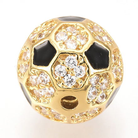 Латунные микро проложить кубического циркония бусы ZIRC-Q013-10mm-136G-1
