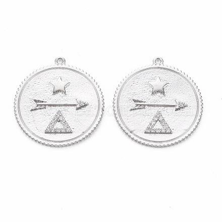 Латунные микропаве прозрачные подвески с фианитом KK-S356-693-1