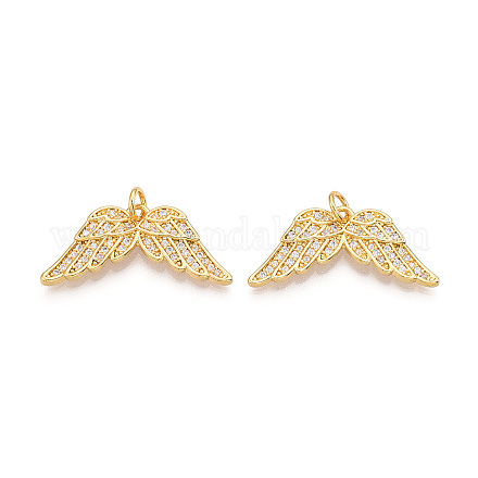 Латунные микро проложить кубического циркония крест подвески ZIRC-T016-02G-1
