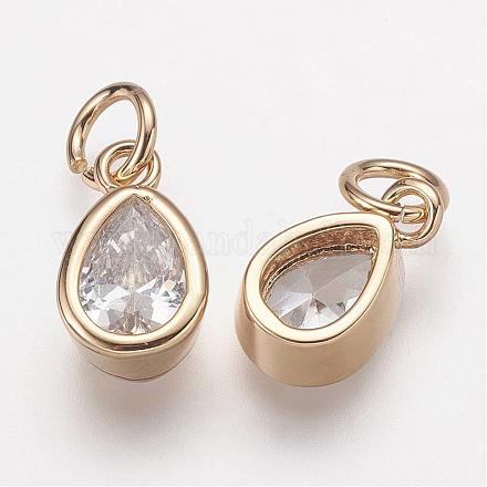 Латунь микро проложит класс Aaa кубического циркония подвески ZIRC-K059-03G-NR-1
