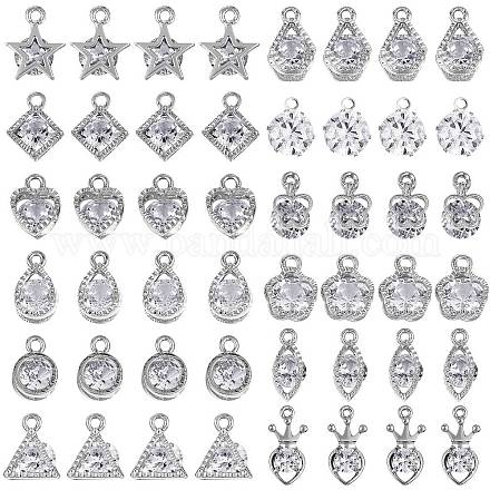 48шт 12 стиля сплава кубического циркония подвески ZIRC-SZ0001-44-1