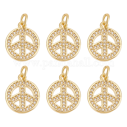 Латунные микропаве прозрачные подвески с фианитом KK-BC0013-89-1