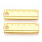 Alloy Pendants, Cadmium Free & Lead Free, Ruler, Real 18K Gold Plated, 24x7.5x1.5mm, Hole: 1.8mm