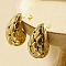 304 Stainless Steel Stud Earrings, Teardrop, Golden, No Size