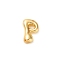 Brass Pendants, Cadmium Free & Nickel Free & Lead Free, Real 18K Gold Plated, Letter P, 23.5x14.5x7mm, Hole: 3x2.5mm