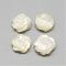 Natural White Shell Mother of Pearl Shell Cabochons, Flower, Seashell Color, 9~10x4mm