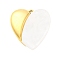 304 Stainless Steel Pendants, Heart Charm, with Resin, Ion Plating(IP), Real 18K Gold Plated, White, 31.5x27.5x5mm, Hole: 1.6mm