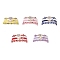 3Pcs 3 Style Resin Evil Eye Braided Bead Bracelets Set, Crsytal Rhinestone Hamsa Hand & Alloy Cross Link Bracelets for Women, Mixed Color, Inner Diameter: 2~3-1/8 inch(5~7.9cm), 1Pc/style