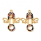 304 Stainless Steel Rhinestone Pendants, Wing Charms, Ion Plating(IP), Real 18K Gold Plated, 22x18x2.5mm, Hole: 1.2mm