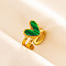 304 Stainless Steel Heart Cuff Rings, Love Design Synthetic Turquoise Open Ring for Women Men
