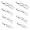 8Pcs 4 Styles Brass Pave Clear Cubic Zirconia Watch Band Clasps, Long-Lasting Plated, Cadmium Free & Lead Free, Platinum, 27~33x4.8~6x4mm, Hole: 3x3~4mm, 2pcs/style