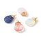 Natural & Synthetic Gemstone Pendants, with Real 18K Gold Plated Eco-Friendly Copper Wire, Teardrop, 20~21.5x12~12.5x4.5~6mm, Hole: 1.5mm