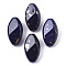 Spray Painted & Drawbench Acrylic Beads, Oval, Prussian Blue, 23x13x10mm, Hole: 2mm, about 290pcs/500g