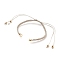 Adjustable Braided Polyester Cord Bracelet Making, with 304 Stainless Steel Open Jump Rings, Round Brass Beads, Antique White, Single Chain Length: about 6-1/4 inch(16cm)
