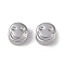 Brass Beads, Cadmium Free & Nickel Free & Lead Free, Smiling Face, Platinum, 6x5x2.5mm, Hole: 0.8mm