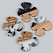 Resin & Walnut Wood Pendants, Flower, Orange, 28x28x3mm, Hole: 2mm