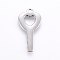 Tarnish Resistant 304 Stainless Steel Pendants, Key, Stainless Steel Color, 22x11x1mm, Hole: 1.2mm