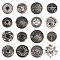 CHGCRAFT 15Styles Turquoise Screw Back Button Eagle Star Flower Decorative Buckle with Screws Back Buttons Metal Screw Back Button Retro for DIY Craft Leather Crafts Decoration