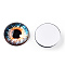 Glass Cabochons, Half Round with Eye, Sky Blue, 20x6.5mm