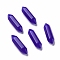 Glass Beads, No Hole, Bullet, Dark Blue, 22~23x6x6mm