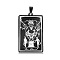201 Stainless Steel Pendants, Laser Engraved Pattern, Tarot Card Pendants, Gunmetal, The Devil  XV, 40x24x1mm, Hole: 8x4mm