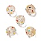 Handmade Gold Sand Bumpy Lampwork Beads, Round, with Enamel, Mixed Color, 12mm, Hole: 1.4mm