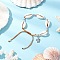 Alloy Turtle Charm Bracelets, ABS Imitation Pearl & Natural Cowrie Shell Beads Bracelets for Women, Chocolate, 2~3-3/8 inch(5.05~8.5cm) 