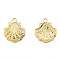 Ion Plating(IP) 201 Stainless Steel Pendants, Shell Shape, Real 18K Gold Plated, 17.5x15x3mm, Hole: 2mm