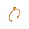 201 Stainless Steel Cuff Pad Ring Settings, Laser Cut, Golden, Tray: 4mm, US Size 8(18mm)