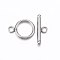 Tarnish Resistant 201 Stainless Steel Toggle Clasps, Stainless Steel Color, 20x15x2mm, Hole: 3mm, Bar: 23x8x3mm, Hole: 3mm