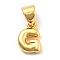 Brass Charms, Real 18K Gold Plated, Long-Lasting Plated, Lead Free & Cadmium Free, Letter Charm, Letter G, 9.5x6x2.5mm, Hole: 5x3.5mm