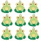 30Pcs Alloy Enamel Pendants, Frog, Light Gold, Lawn Green, 25x22.5x1.4mm, Hole: 1.8mm