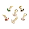 Brass Micro Pave Cubic Zirconia Charms, Real 18K Gold Plated, Cadmium Free & Lead Free, Maize, Mixed Color, 10.5x8x2mm, Hole: 3.8mm