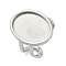 304 Stainless Steel Ring Components, Pad Ring Settings, Oval, Stainless Steel Color, Tray: 25x18mm, Oval: 28x21mm, Inner Diameter: 18mm