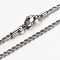 Non-Tarnish Rope Chain Necklaces, 304 Stainless Steel Necklaces with Lobster Clasps, Stainless Steel Color, 19.68 inch(50cm)