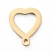 PVD Vacuum Plating 304 Stainless Steel Open Heart Charms, Cut-Out, Manual Polishing, Hollow, Golden, 10x8x1mm, Hole: 0.8mm