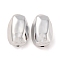 CCB Plastic Beads, Faceted Rice, Platinum, 21x12x12mm, Hole: 2mm